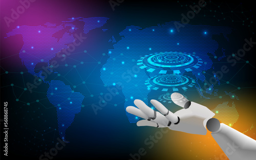 Technology artificial intelligence of futuristic background.technological development illustration,vector