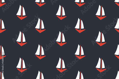 NAUTICAL BOAT SEA OCEAN ANCHOR CONVERSATIONAL SEAMLESS PATTERN VECTOR