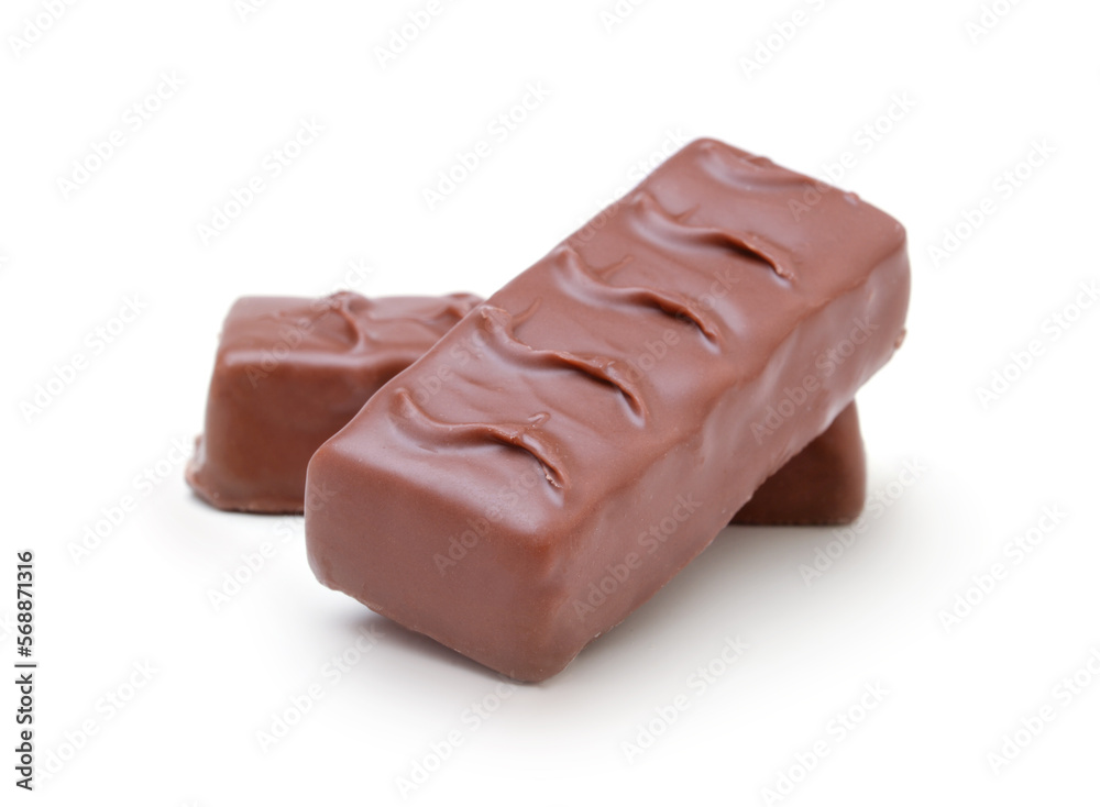 Chocolate bars isolated on white. Chocolate bars isolated on white.