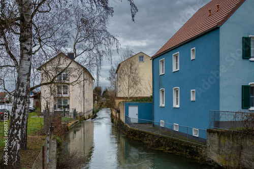 Obraz na płótnie Kleines Stadtportrait von Plattling an der Isar w salonie