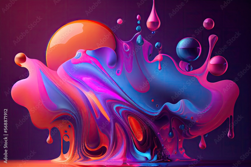 Abstract liquid gradient background, purple mesh backdrop, generative ai design