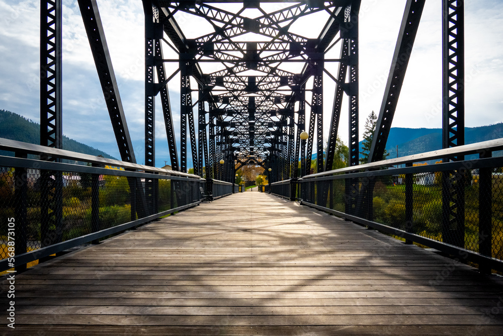 Fototapeta premium Reclaimed railroad bridge near Missoula, MT
