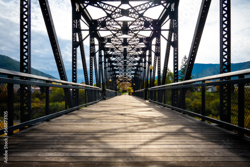 Reclaimed railroad bridge near Missoula, MT photo