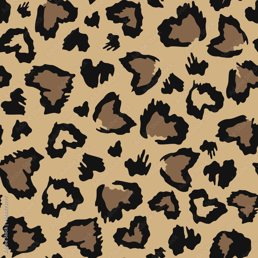 Leopard print with heart pattern vector trendy animal background for textile