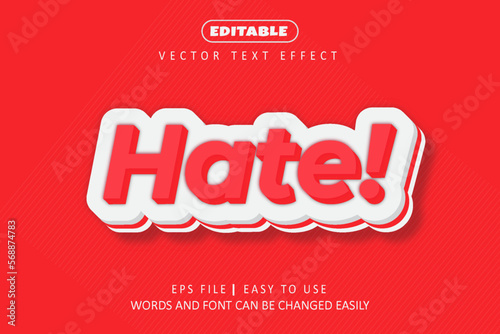 Editable Red text effect - red and white color