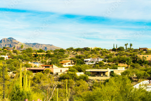 Hilltop mansions in the rural parts of arizona in the southwest united states in north america with visible houses and homes