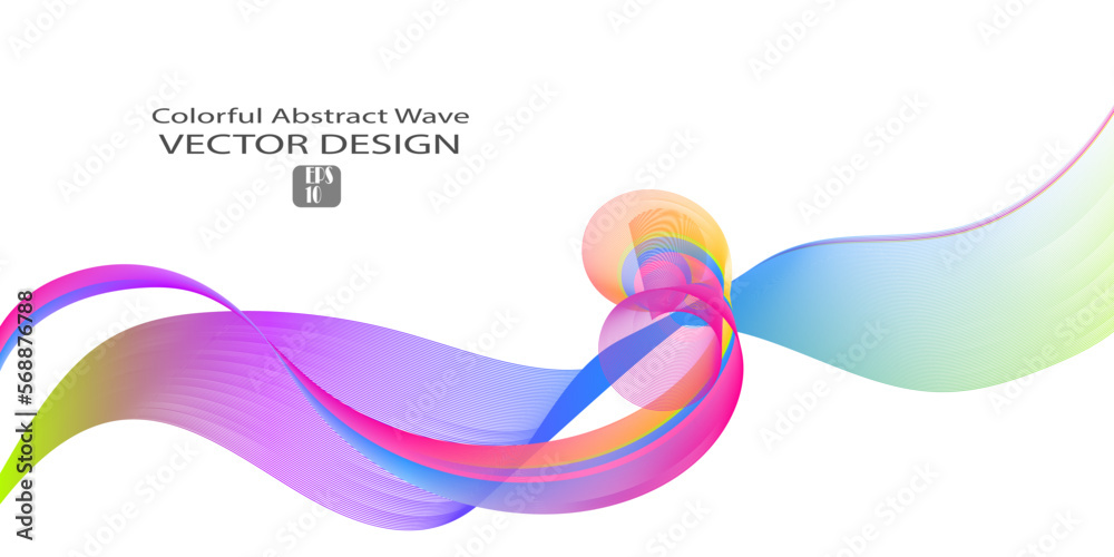 Colorful abstract wave background - obrazy, fototapety, plakaty 