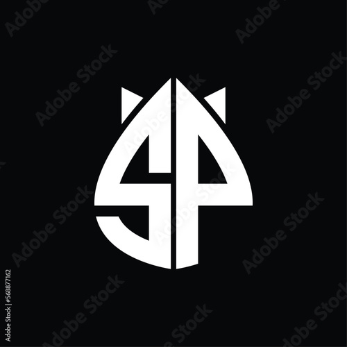 SP Logo monogram drops crown shape vector images design template