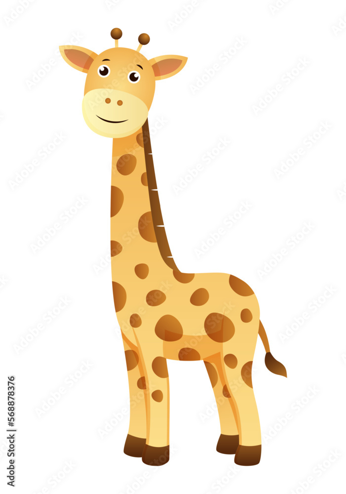 Obraz premium Giraffe . Cute isolated cartoon vector .