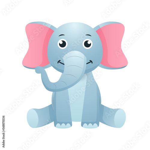 Elephant . Cute isolated cartoon vector . © stockdevil