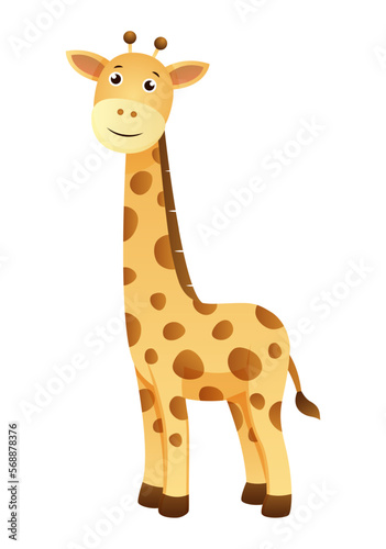 Giraffe . Cute isolated cartoon vector .