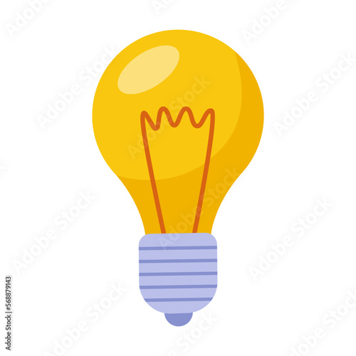 Retro light bulb vector illustration. Electric bulb glowing brightly isolated on white. Electricity concept