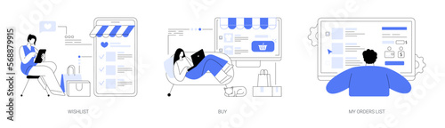 Online retailer abstract concept vector illustrations.