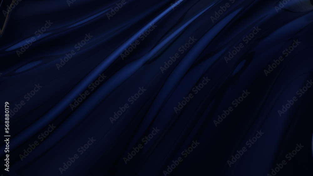 Obraz premium 3D illustration, fabric, blue, wave, smooth, , backdrop, pattern, wallpaper, motion, color, material, water, luxury, cloth
