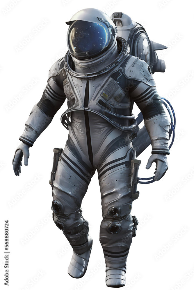Space suits isolated on transparent background. Ai generated. Space suits isolated on transparent background. Ai generated.