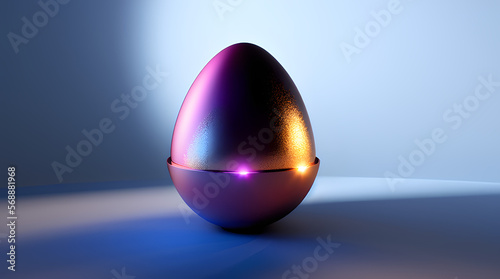 3d render of a golden glass egg art illustration 