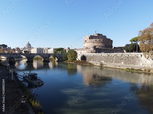 The Vatican Holysee and Castle of the arch angel in Rome, Italy