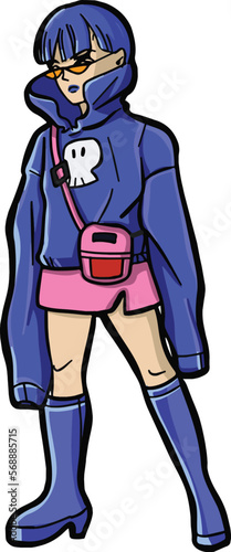 streetwear teen girl Illustration clip art collection 