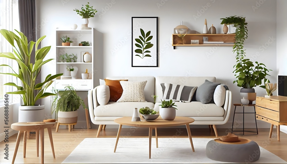 View of Simple and Sweet: A Minimalist living Room Design. A neutral color ...