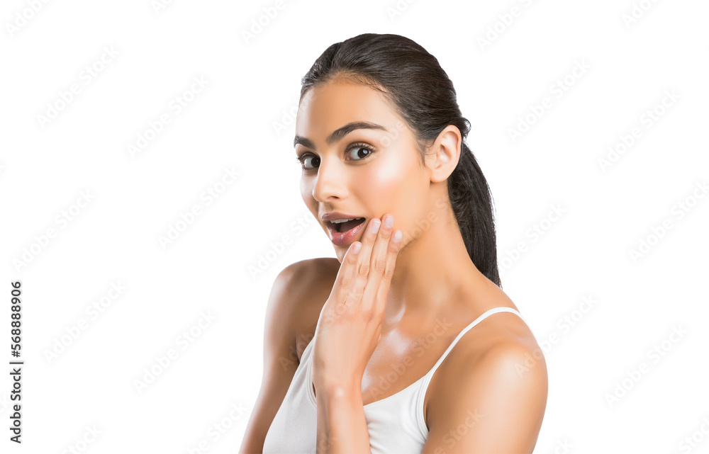 Portrait of surprised young woman looking at camera Portrait of surprised young woman looking at camera