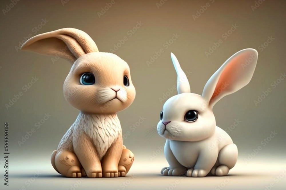 cute rabbit, generative ai