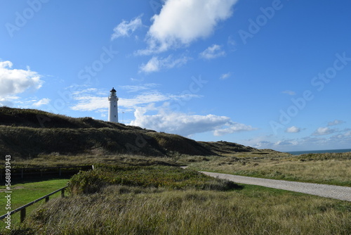 Coastal path near Hirtshals lighthouse; Denmark; North Jutland