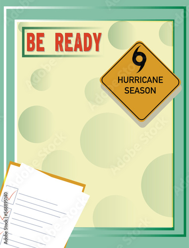 National Hurricane preparedness  Design Illustration.  Banner, Advertising, Poster design. copy space.