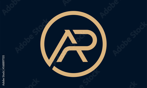 initial AR logo design template
