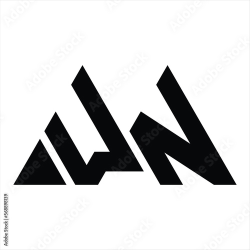 WN Logo monogram triangle double shape design template