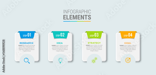 Business infographic template design icons 4 options or steps