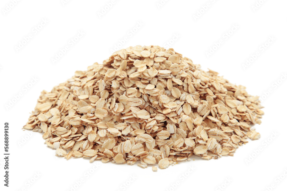 Pile of oatmeal isolated on white background Pile of oatmeal isolated on white background