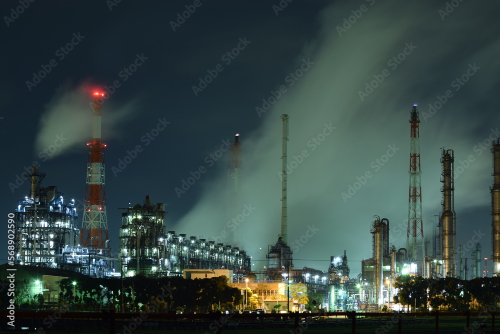 養老川臨海公園から見た工場夜景