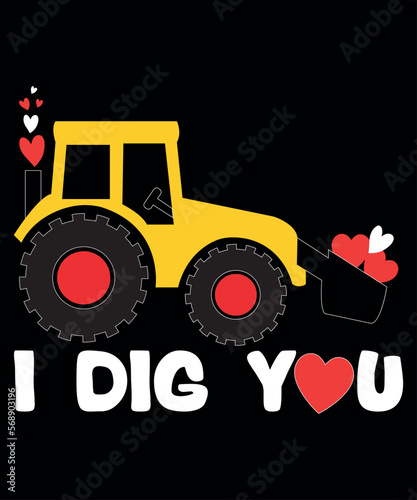 Billede på lærred I Dig You, Shirt Print Template, Valentine Shirt, Happy valentines 2023, Februar
