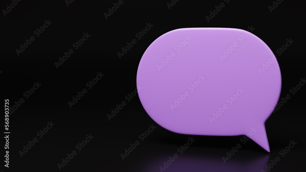 Purple speech bubble on a black background Purple speech bubble on a black background
