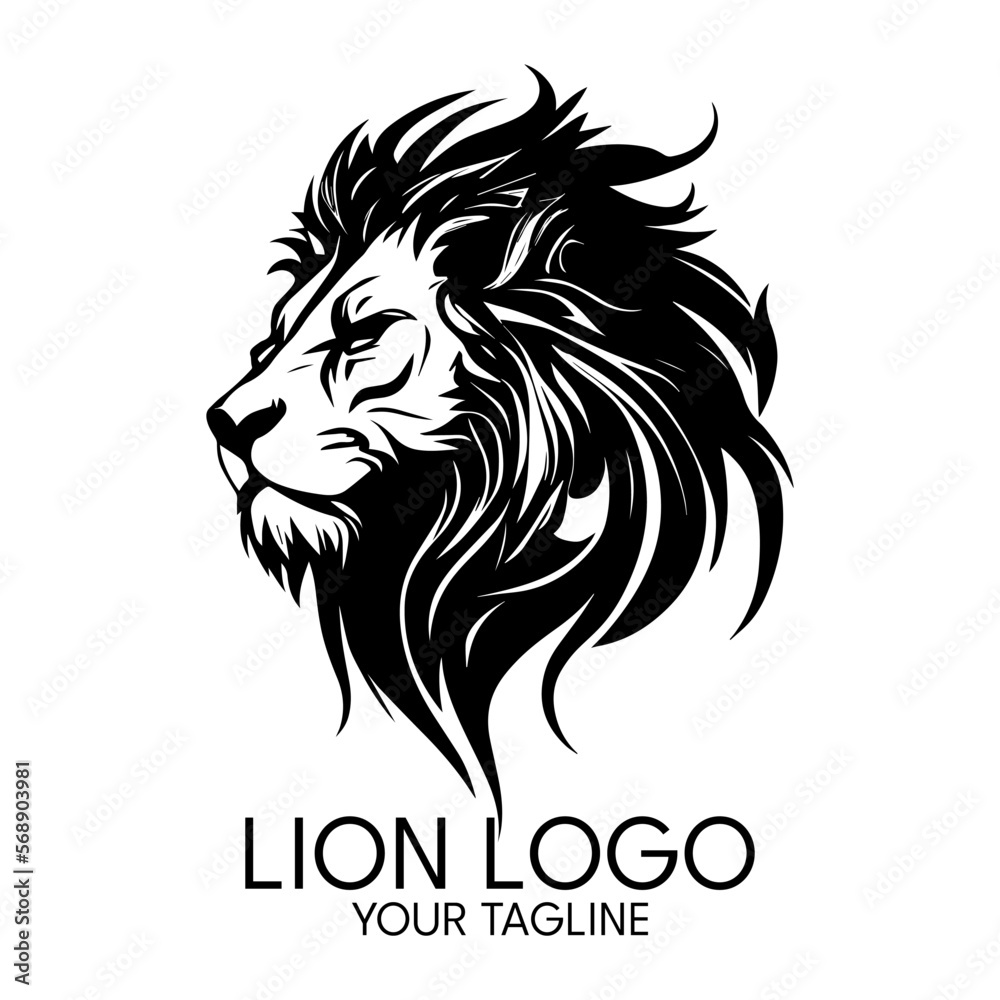 Fototapeta premium Silhouette art lion logo, vector template