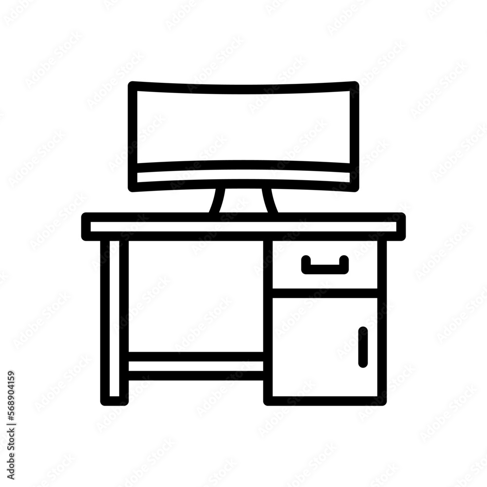 desk icon for your website design, logo, mobile design, and presentation.