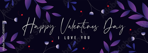 February 14 Valentine's day special banner or poster illustration image 