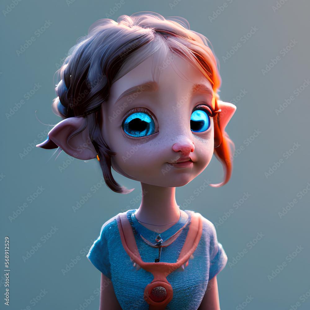 cute elf avatar, octane render, UHD, created with Generative AI cute elf avatar, octane render, UHD, created with Generative AI