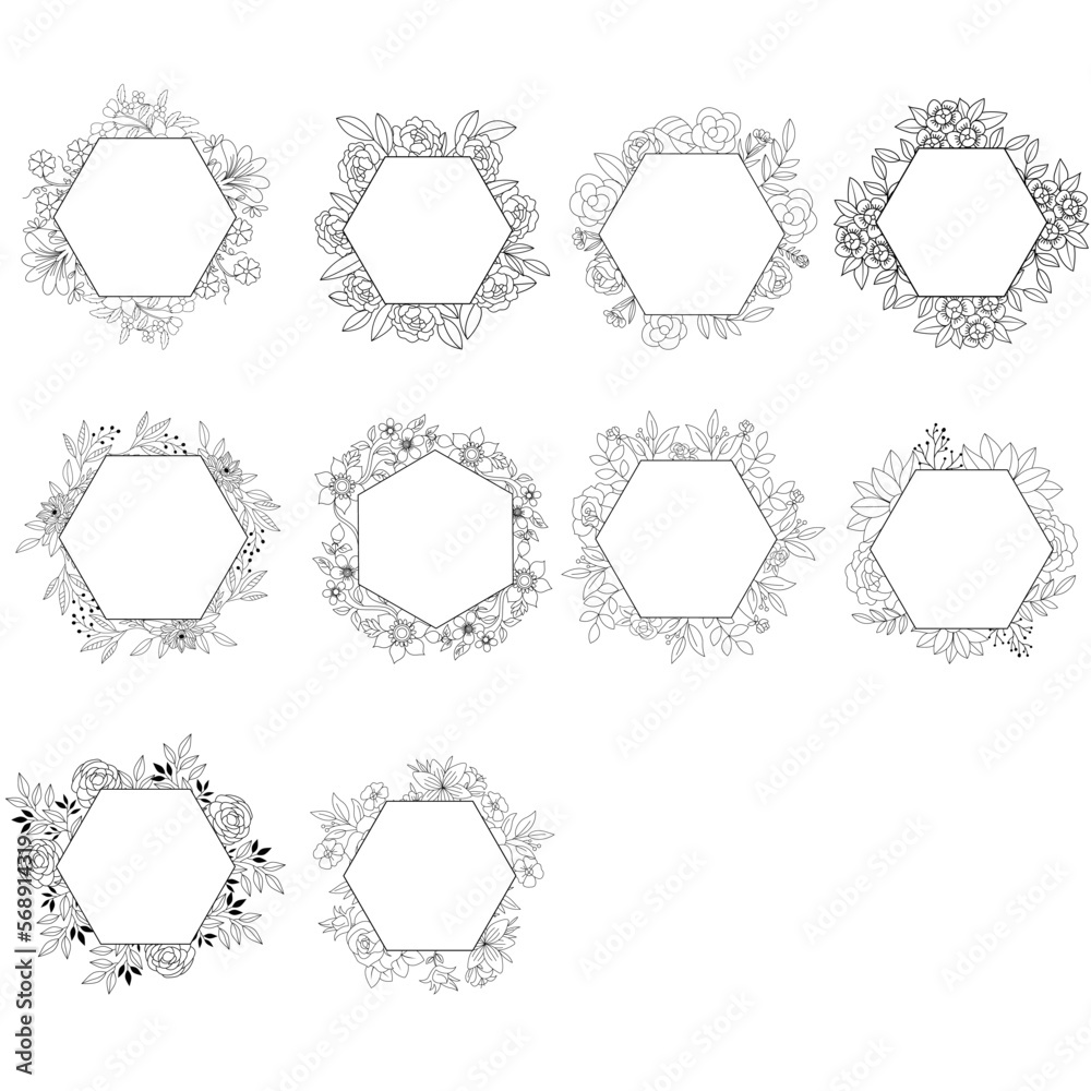 Floral Hexagon Frame SVG, Floral Hexagon SVG Bundle, Floral Frame Circle SVG, Floral Frame Silhouette, Floral Hexagon Frame Clipart Floral Hexagon Frame SVG, Floral Hexagon SVG Bundle, Floral Frame Circle SVG, Floral Frame Silhouette, Floral Hexagon Frame Clipart