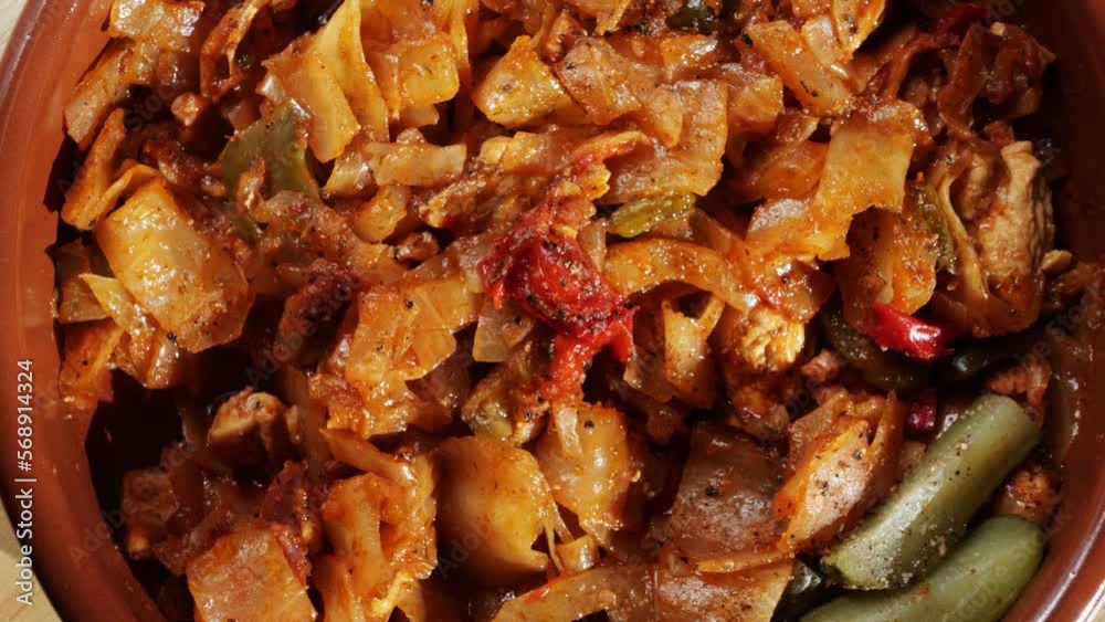 Stuffed cabbage with meat and tomato sauce, traditional Hungarian homemade food.