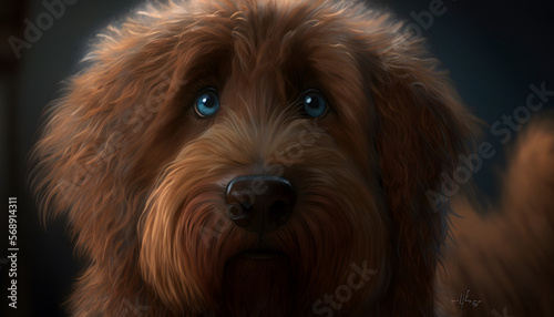 cute brown dog digital illustration