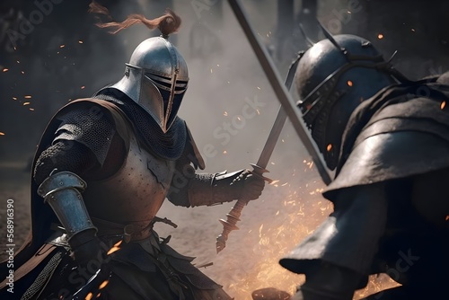 Medieval Battle between Knights