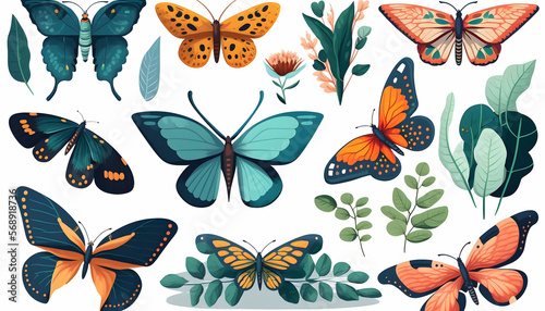 seamless pattern with butterflies vector © Demencial Studies