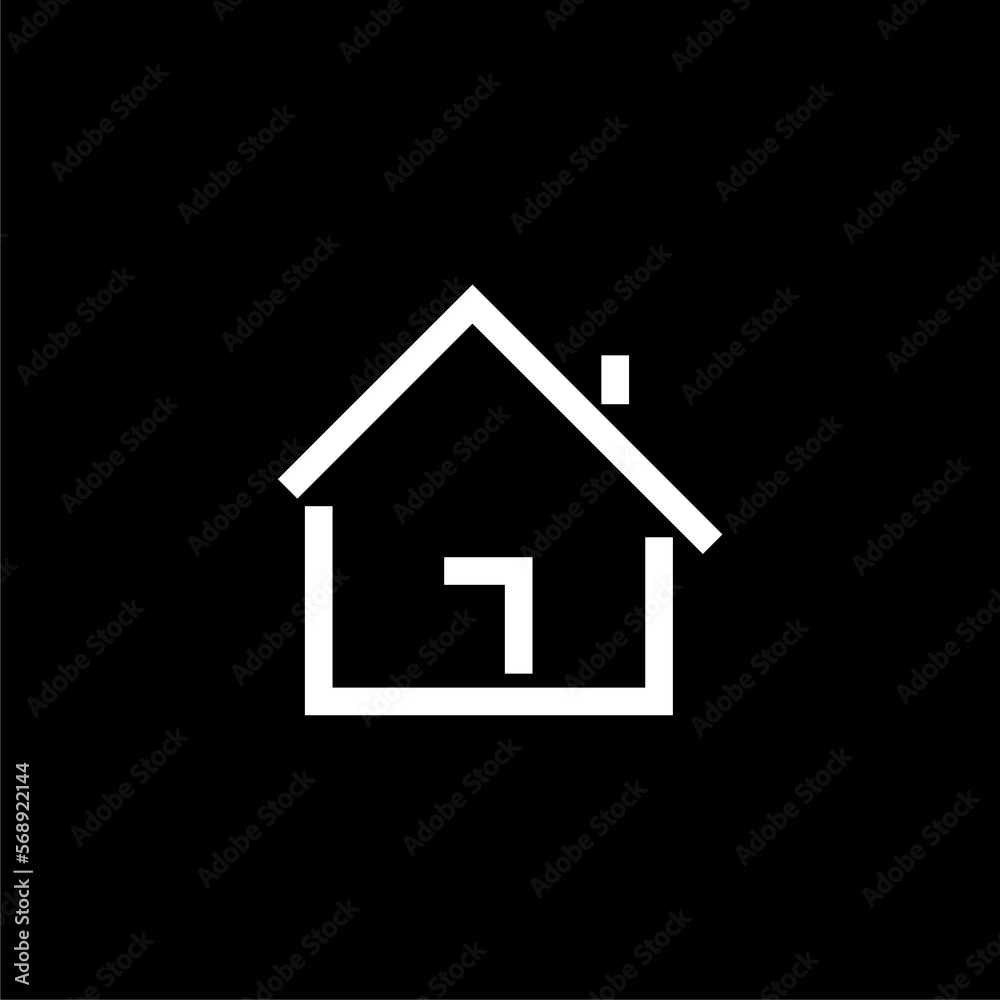 House Logo. House Icon isolated on black background. House Logo. House Icon isolated on black background.