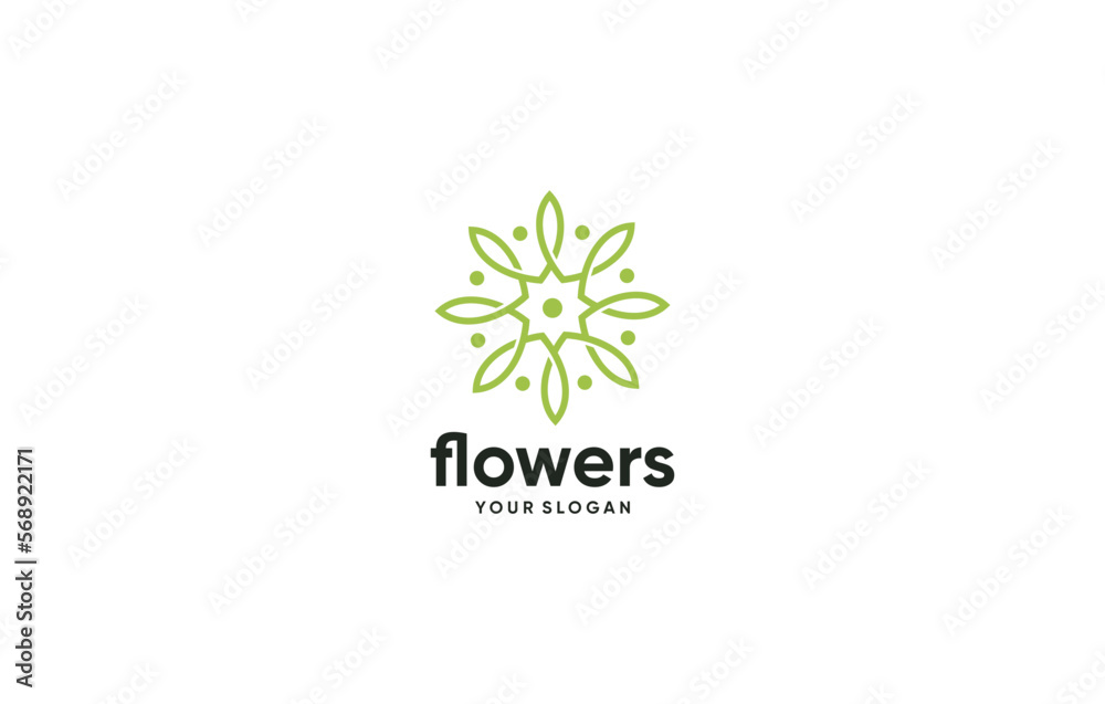 luxury flower community logo design