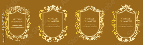 set of graphic materials, oriental patterns, arabesque patterns, antiques, decorative borders and vintage frames.
