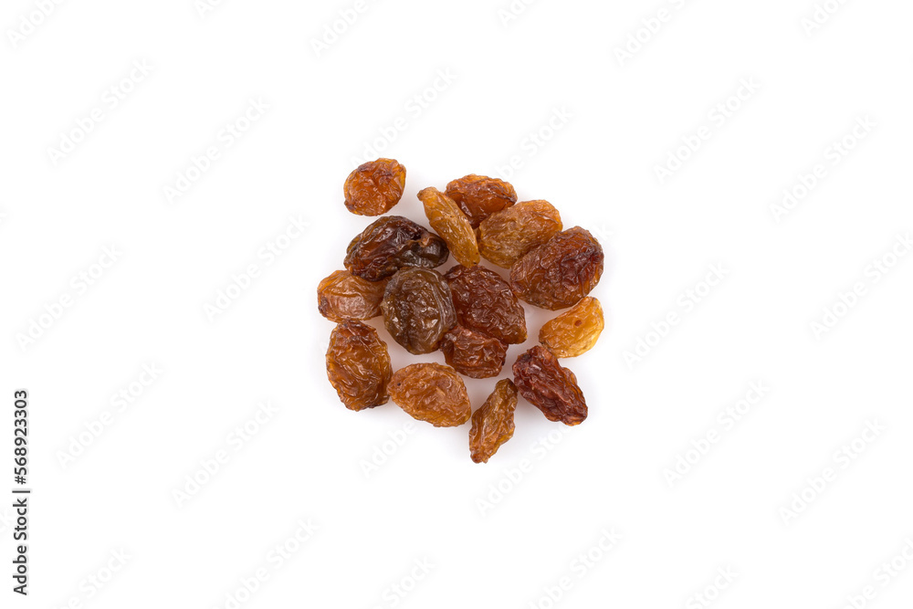 Sweet raisins on white Sweet raisins on white