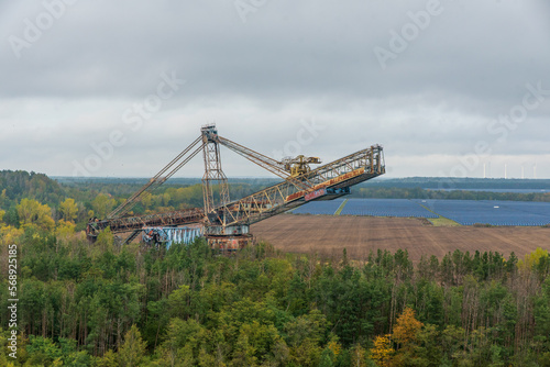 Aerial view of abondend bucket wheel excavator SRS photo