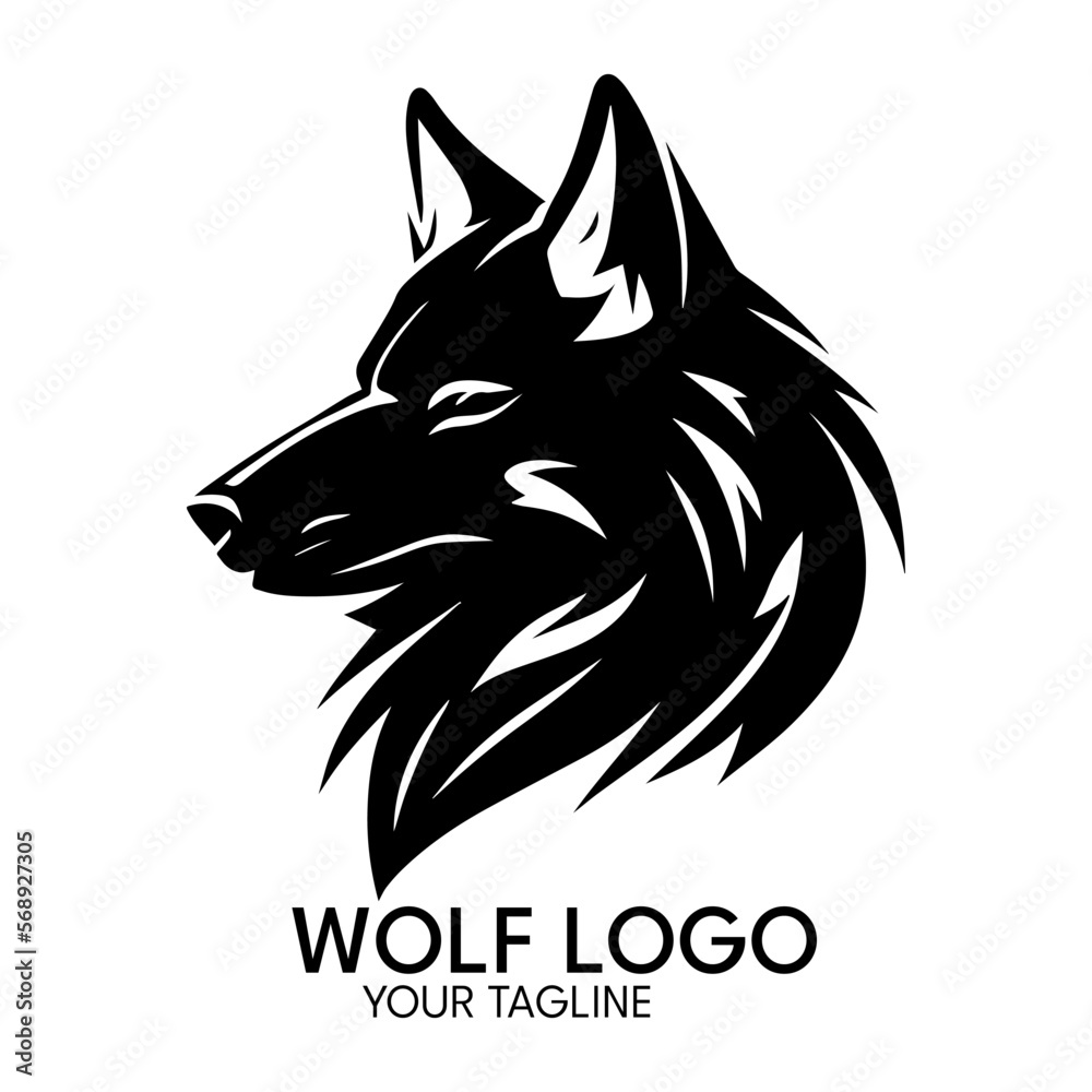 Obraz premium Silhouette art wolf logo, vector template