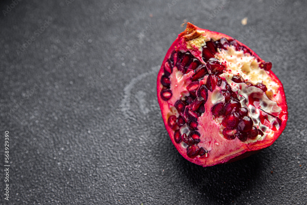 pomegranate fruit fresh red sweet berry meal food snack on the table copy space food background rustic top view keto or paleo diet veggie vegan or vegetarian food pomegranate fruit fresh red sweet berry meal food snack on the table copy space food background rustic top view keto or paleo diet veggie vegan or vegetarian food